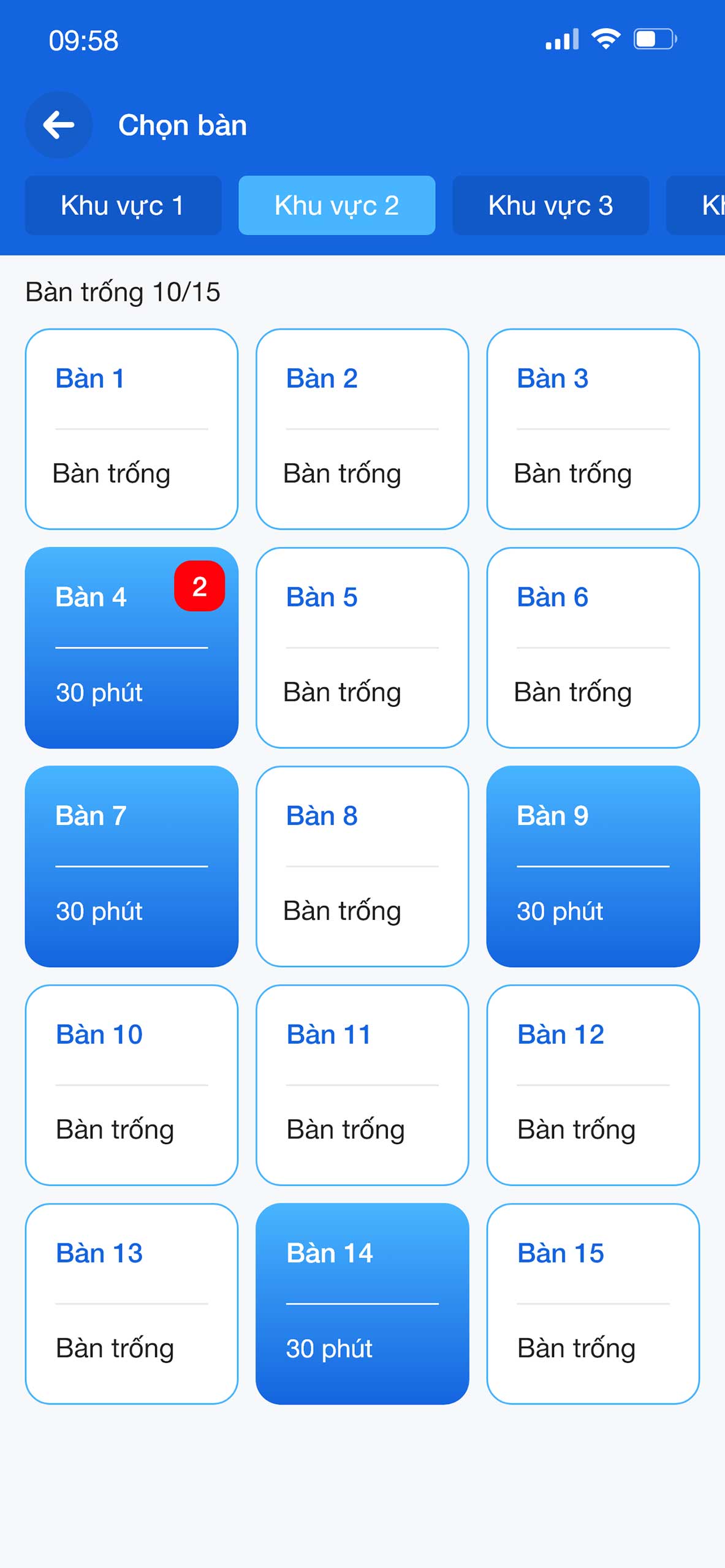 Đặt bàn/phòng