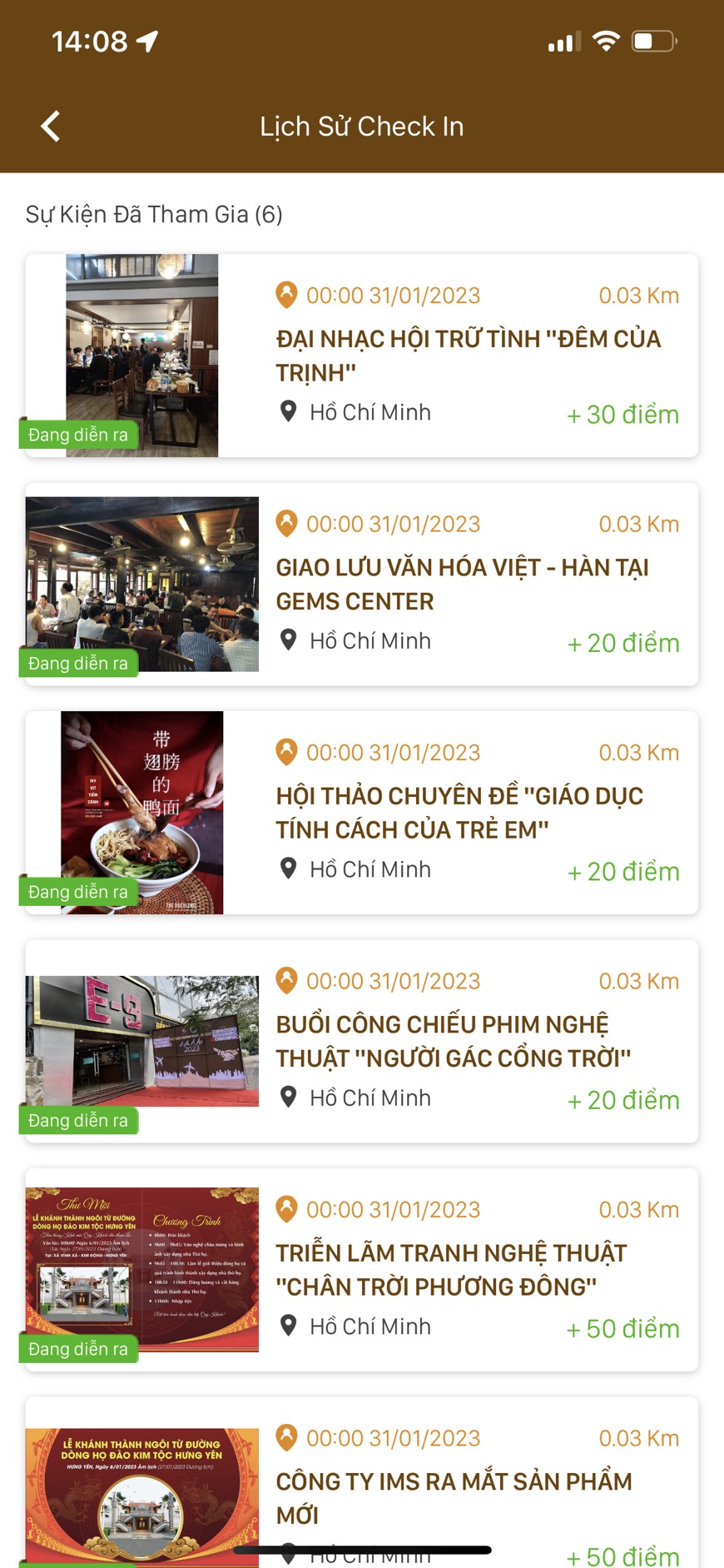 Lịch sử check in